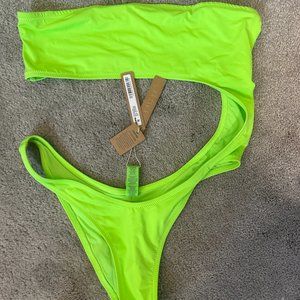 NWT Skims Swim Monokini Strapless Bikini Neon Green M